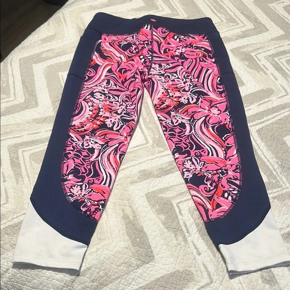 Lilly Pulitzer Luxletic Cropped Athletic Leggings Pants L Large - Picture 9 of 10